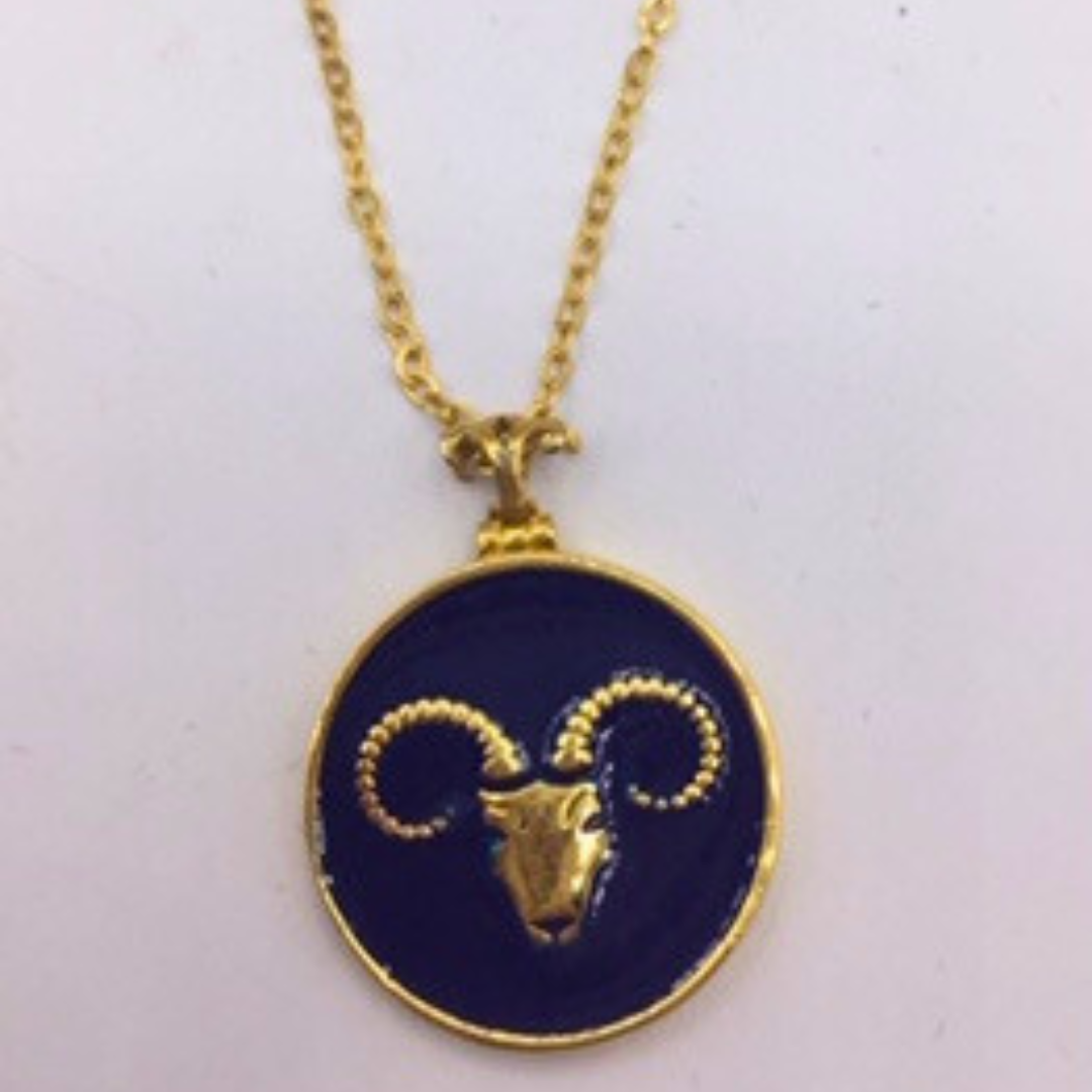 Aries zodiac sign necklace
