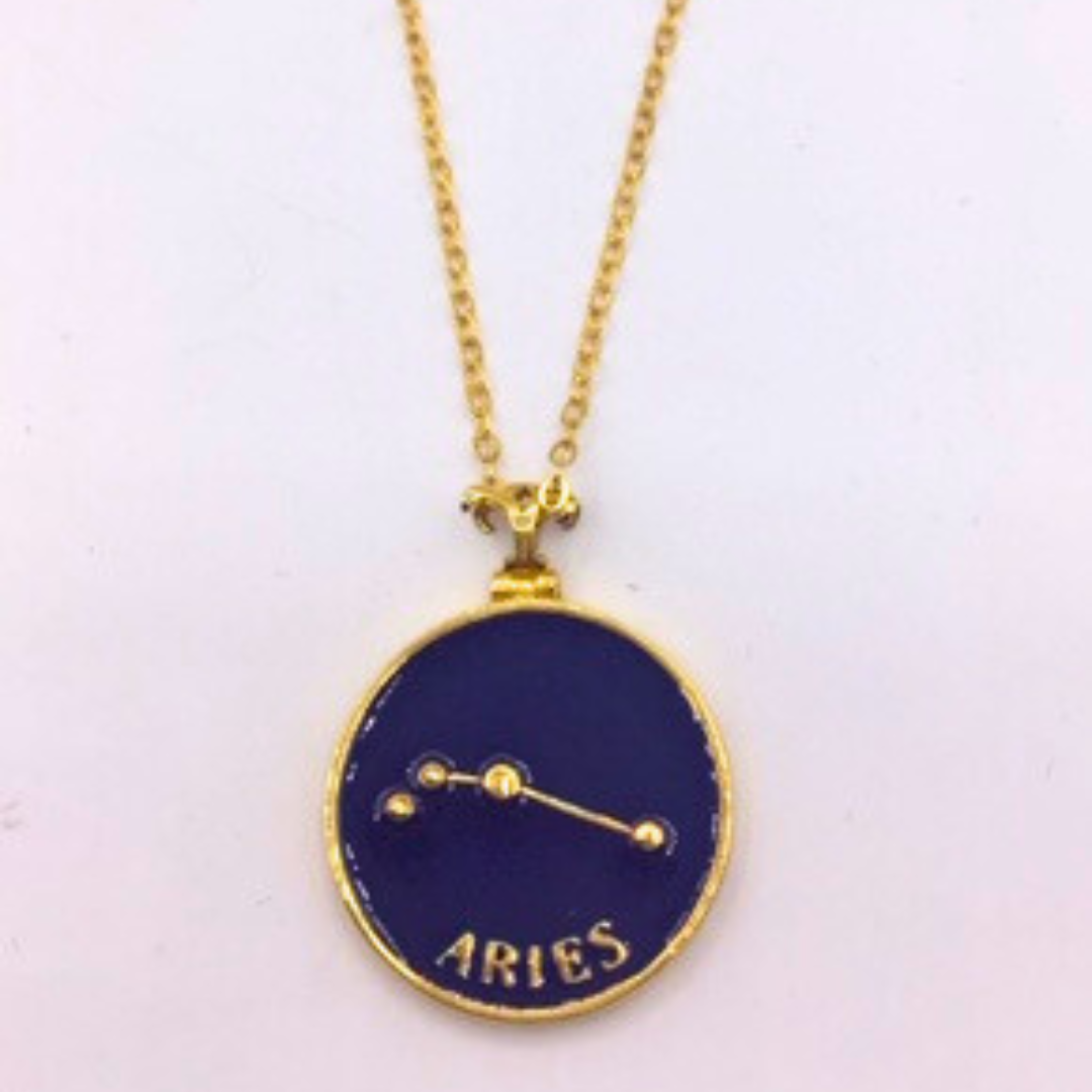 Aries zodiac sign necklace