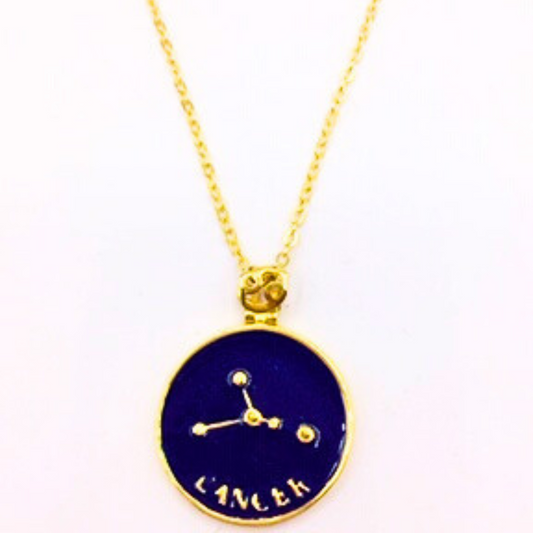 Cancer zodiac sign necklace