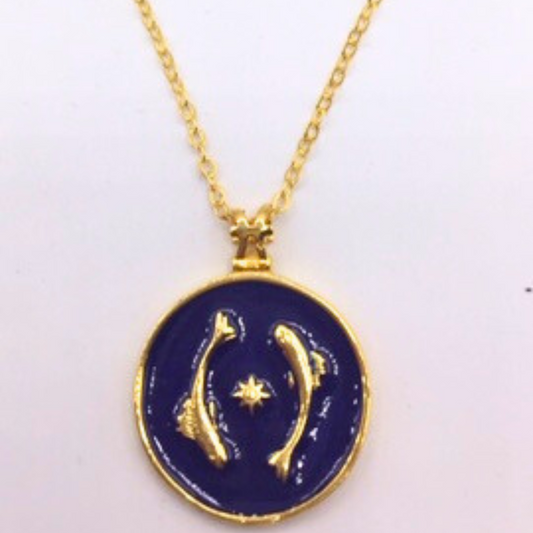 Pisces zodiac sign necklace